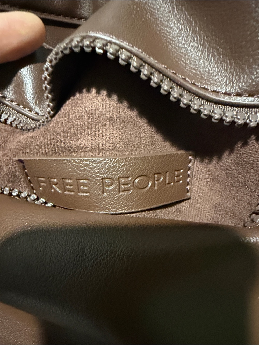 Free People Brown Vegan Suede/ Leather HUGE Reversible NWOT Roomy RemoveablPouch - Picture 5 of 6